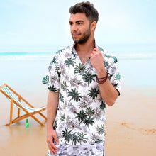 Load image into Gallery viewer, C90-A885 (Off white floral), Men 100% Cotton Aloha Shirt
