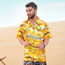Load image into Gallery viewer, C90-A8845 (Yellow scenery), Men 100% Cotton Aloha Shirt