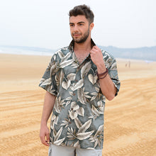 Load image into Gallery viewer, C90-A8577 (Green leaf), Men 100% Cotton Aloha Shirt