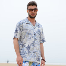 Load image into Gallery viewer, C90-A822 (Gray scenery), Men 100% Cotton Aloha Shirt
