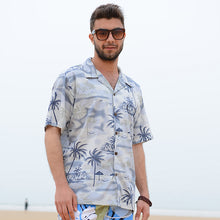 Load image into Gallery viewer, C90-A822 (Gray scenery), Men 100% Cotton Aloha Shirt
