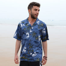 Load image into Gallery viewer, C90-A460 (Blue surf), Men 100% Cotton Aloha Shirt