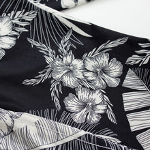 Load image into Gallery viewer, N90-B507 (Black with cream floral), Men Microfiber Boardshort (4-way stretch) - three pockets - Size 34‘ outseam is 22 inch.