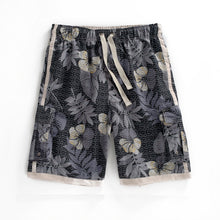 Load image into Gallery viewer, N90-T5068 (Black with gray leaf, cargo pockets), Men Microfiber Swimtrunk