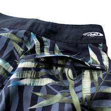 Load image into Gallery viewer, N90-B8062 (Monstera full-black), Men Microfiber Boardshort- (4-way stretch) - one pocket - Size 34‘ outseam is 22 inch.