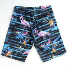 Load image into Gallery viewer, N90-B6024 (Flamingo paradise), Men Microfiber Boardshort (4-way stretch) - three pockets - Size 34‘ outseam is 22 inch.