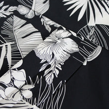 Load image into Gallery viewer, C90-A507 (Black with cream floral), Men 100% Cotton Aloha Shirt