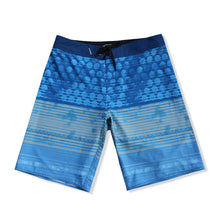 Load image into Gallery viewer, N90-B8262 (Spherical even-cerulean), Men Microfiber Boardshort- (4-way stretch) - one pocket - Size 34‘ outseam is 22 inch.