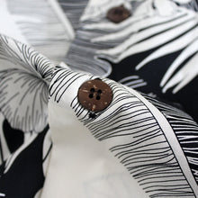 Load image into Gallery viewer, C90-A507 (Black with cream floral), Men 100% Cotton Aloha Shirt