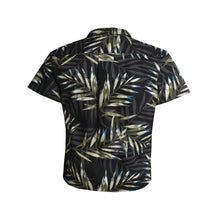 Load image into Gallery viewer, C90-A7056 (Black with gray green leaf), Men 100% Cotton Aloha Shirt