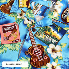 Load image into Gallery viewer, C90-A9257 (Blue paradise), Men 100% Cotton Aloha Shirt