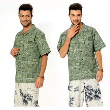 Load image into Gallery viewer, C90-A555 (Green Hawaiian), Men 100% Cotton Aloha Shirt