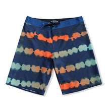 Load image into Gallery viewer, N90-B8158 (Connected dabs-navy/orange), Men Microfiber Boardshort- (4-way stretch) - one pocket - Size 34‘ outseam is 22 inch.
