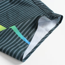 Load image into Gallery viewer, N90-B6662 (Marching rainbow-steel), Men Microfiber Boardshort (4-way stretch)- two pockets - Size 34‘ outseam is 22 inch.