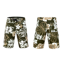 Load image into Gallery viewer, N90-B5597 (Green floral), Men Microfiber Boardshort (4-way stretch) - three pockets - Size 34‘ outseam is 22 inch.