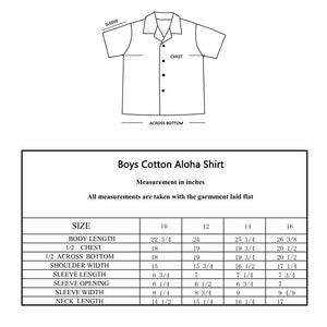 C50-A517 (Navy with cream floral), Boys Cotton Aloha shirt