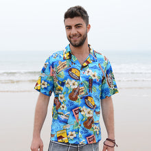 Load image into Gallery viewer, C90-A9257 (Blue paradise), Men 100% Cotton Aloha Shirt