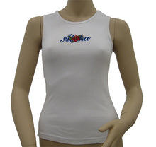 Load image into Gallery viewer, K9-MU561EA (White Embroidery Aloha), 100% Knit Cotton Mussel Tank Top
