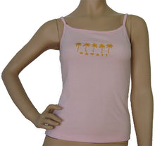 Load image into Gallery viewer, K9-SP531EP (Pink Embroidery Palmtree), 100% Knit Cotton Single strap Tank Top
