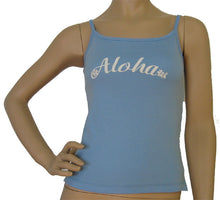 Load image into Gallery viewer, K9-SP533A (Baby Blue Aloha), 100% Knit Cotton Single strap Tank Top
