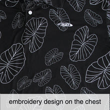 Load image into Gallery viewer, N90-P2209K (Black with white Kalo leaf), Men Microfiber Breathable Knitted Aloha Polo Shirt