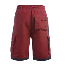 Load image into Gallery viewer, N90-T041 (Burgundy solid, cargo pockets), Men Microfiber Swimtrunk