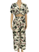 Load image into Gallery viewer, R91-TVNT885 (Off white floral), Ladies Rayon Twist-V-Neck matching Top
