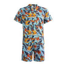 Load image into Gallery viewer, N90-AR23283/N90-TR23283 (Paradise Bird-Light Green), Men (92% polyester + 8% spandex) Aloha Shirt/Shorts/Set
