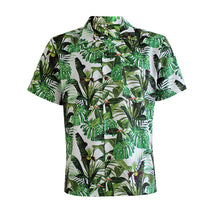 Load image into Gallery viewer, N90-AR23958/N90-TR23958 (White With Green Leaf), Men (92% polyester + 8% spandex)  Aloha Shirt/Shorts/Set
