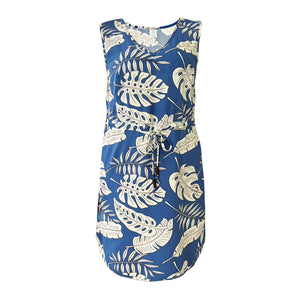 R91-D2427 (Blue Leaf), Ladies Aloha Dress 100% Rayon