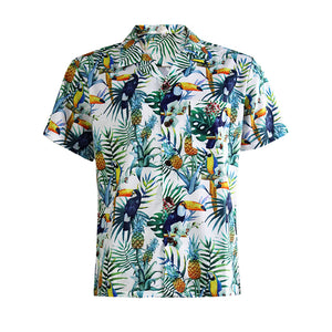 N90-AR23952/N90-TR23952 (White Bird), Men (92% polyester + 8% spandex)  Aloha Shirt/Shorts/Set