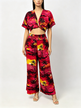 Load image into Gallery viewer, R91-TVNT066 (Red scenery), Ladies Rayon Twist-V-Neck matching Top
