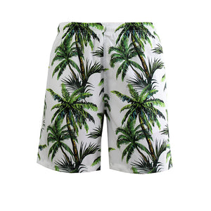 N90-AR23957/N90-TR23957 (White With Green Tree), Men (92% polyester + 8% spandex) Aloha Shirt/Shorts/Set