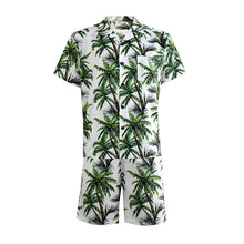 Load image into Gallery viewer, N90-AR23957/N90-TR23957 (White With Green Tree), Men (92% polyester + 8% spandex) Aloha Shirt/Shorts/Set
