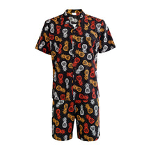 Load image into Gallery viewer, N90-AR23098/N90-TR23098 (Black/Red/White Pineapple), Men (92% polyester + 8% spandex) Aloha Shirt/Shorts/Set
