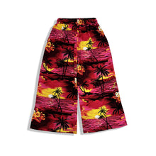 Load image into Gallery viewer, R91-P066 (Red scenery), Ladies Rayon Palazzo Pants with Smock Waist
