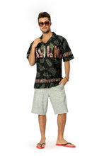 Load image into Gallery viewer, C90-A2007 (Black surfboard), Men 100% Cotton Aloha Shirt
