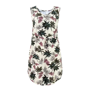 R91-D885 (Off White floral), Ladies Aloha Dress 100% Rayon