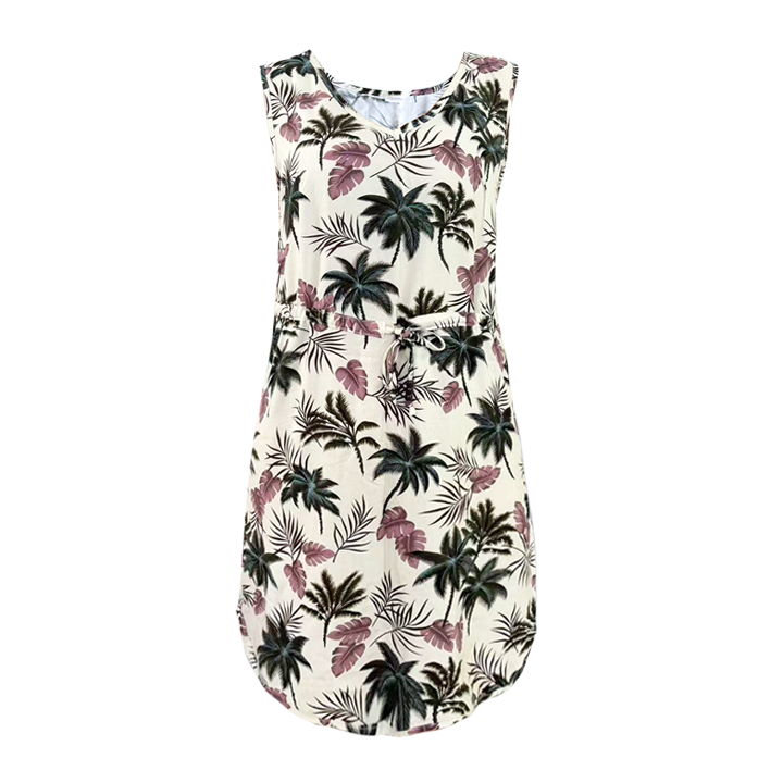 R91-D885 (Off White floral), Ladies Aloha Dress 100% Rayon