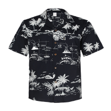 Load image into Gallery viewer, C90-A220N (Navy map), Men 100% Cotton Aloha Shirt
