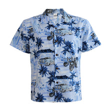 Load image into Gallery viewer, C90-A2321 (Blue motorcycle), Men 100% Cotton Aloha Shirt
