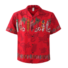 Load image into Gallery viewer, C90-A2447 (Burgundy surfboard), Men 100% Cotton Aloha Shirt
