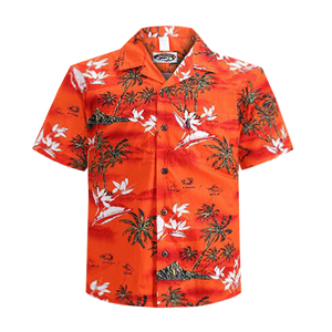 C90-A5409 (Salmon surf), Men 100% Cotton Aloha Shirt