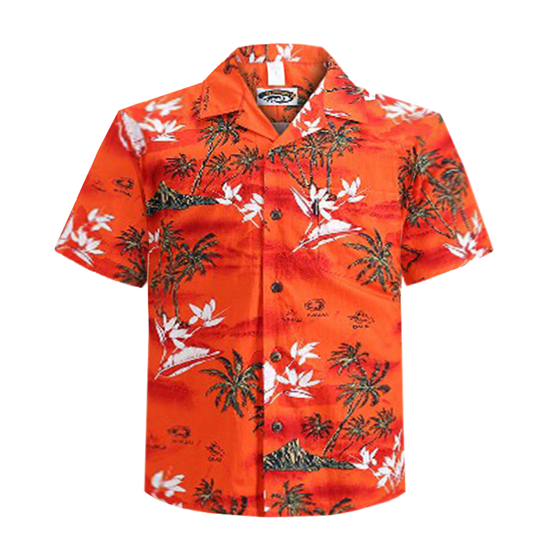 C90-A555 (Green Hawaiian), Men 100% Cotton Aloha Shirt – Yuntech