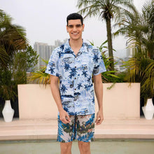 Load image into Gallery viewer, C90-A2321 (Blue motorcycle), Men 100% Cotton Aloha Shirt
