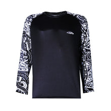 Load image into Gallery viewer, N90-UV2209S (white with black turtle tribal+black), Men UPF 50+ Sun Protection Outdoor Lightweight Long Sleeve  Outdoor Hiking Fishing Running UV Shirt
