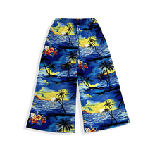 Load image into Gallery viewer, R91-P064(Blue scenery), Ladies Rayon Palazzo Pants with Smock Waist
