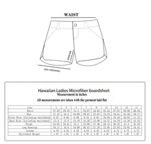 Load image into Gallery viewer, N91-B8569 (Green check floral), Ladies Microfiber boardshorts 100% Microfiber
