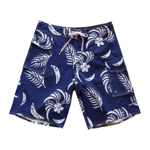 N90-B2119 (Navy with white tribal), Men Microfiber Boardshort (4 - way stretch) - three pockets - outseam is 20 inch in size 34