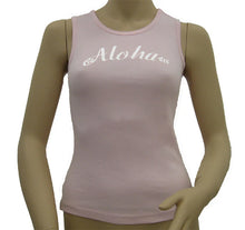 Load image into Gallery viewer, K9-MU531A (Pink Screen Print Aloha), 100% Knit Cotton Mussel Tank Top
